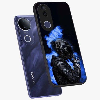 Cyber Sentinel Protocol Glass Case displayed in angled mockup highlighting digital cyber design with sci-fi aesthetic style.
