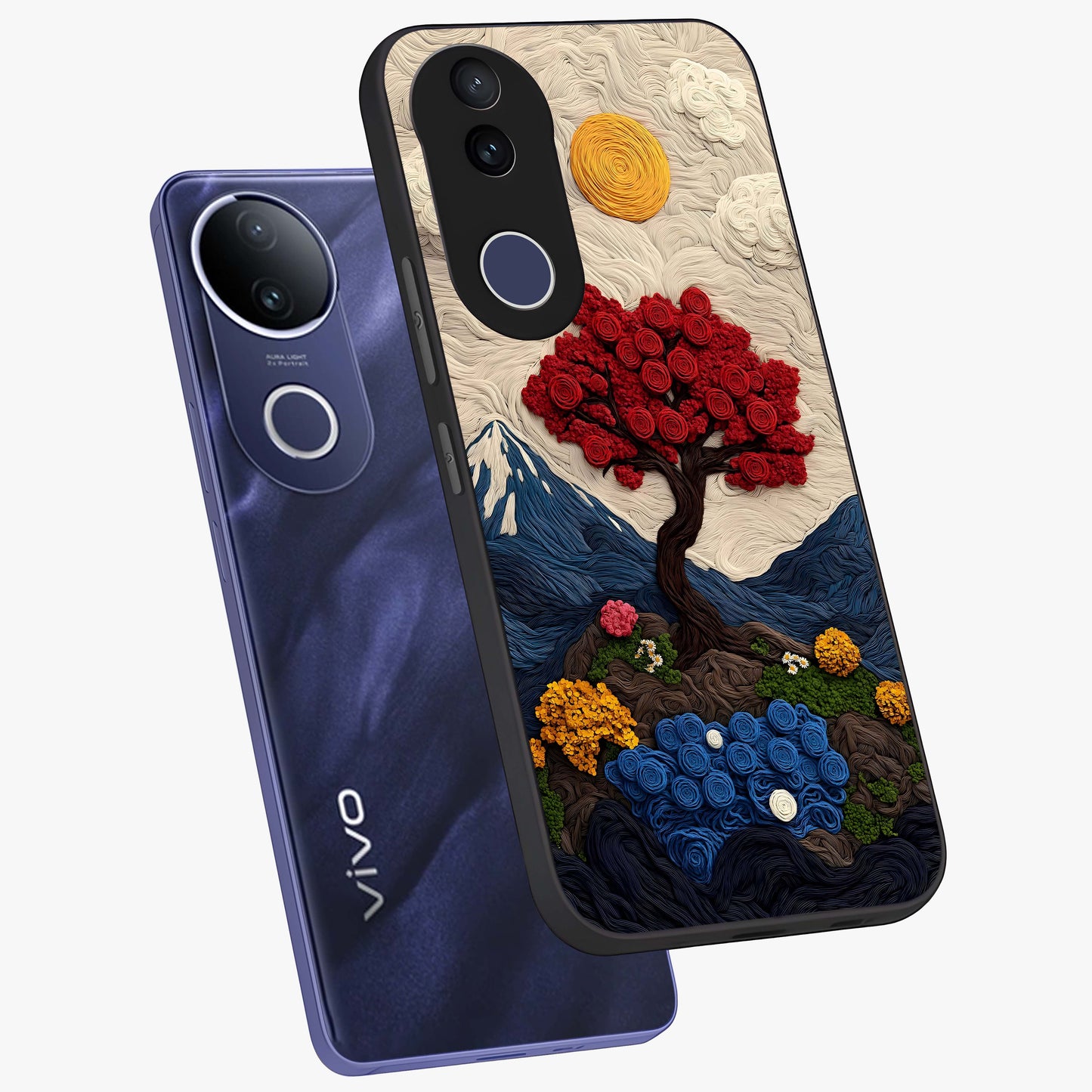 Eternal Nature Tapestry Glass Case displayed in angled mockup highlighting detailed botanical pattern with artistic aesthetic.