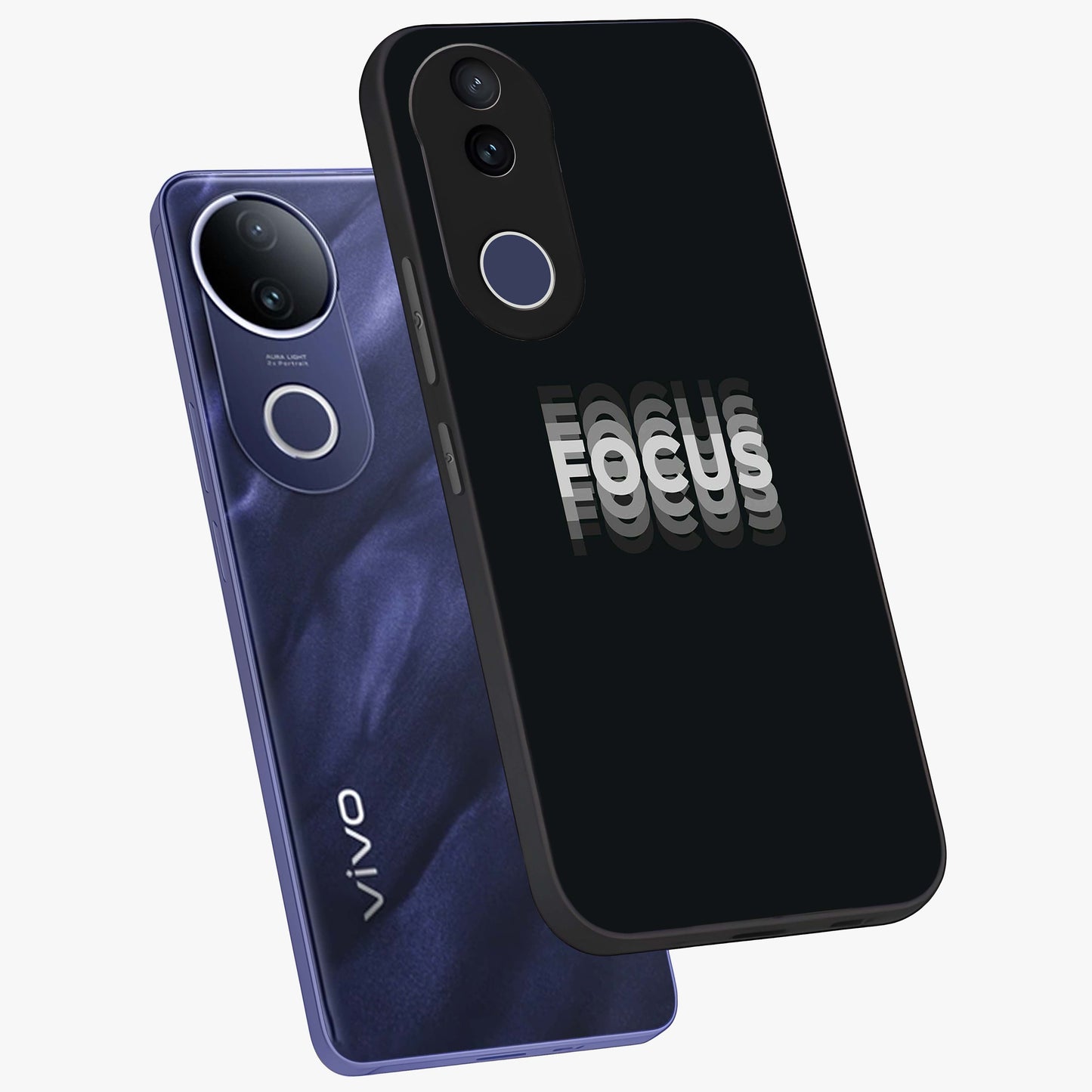 Focus Mode On Glass Case displayed in angled mockup highlighting clean minimal text artwork with modern aesthetic style.