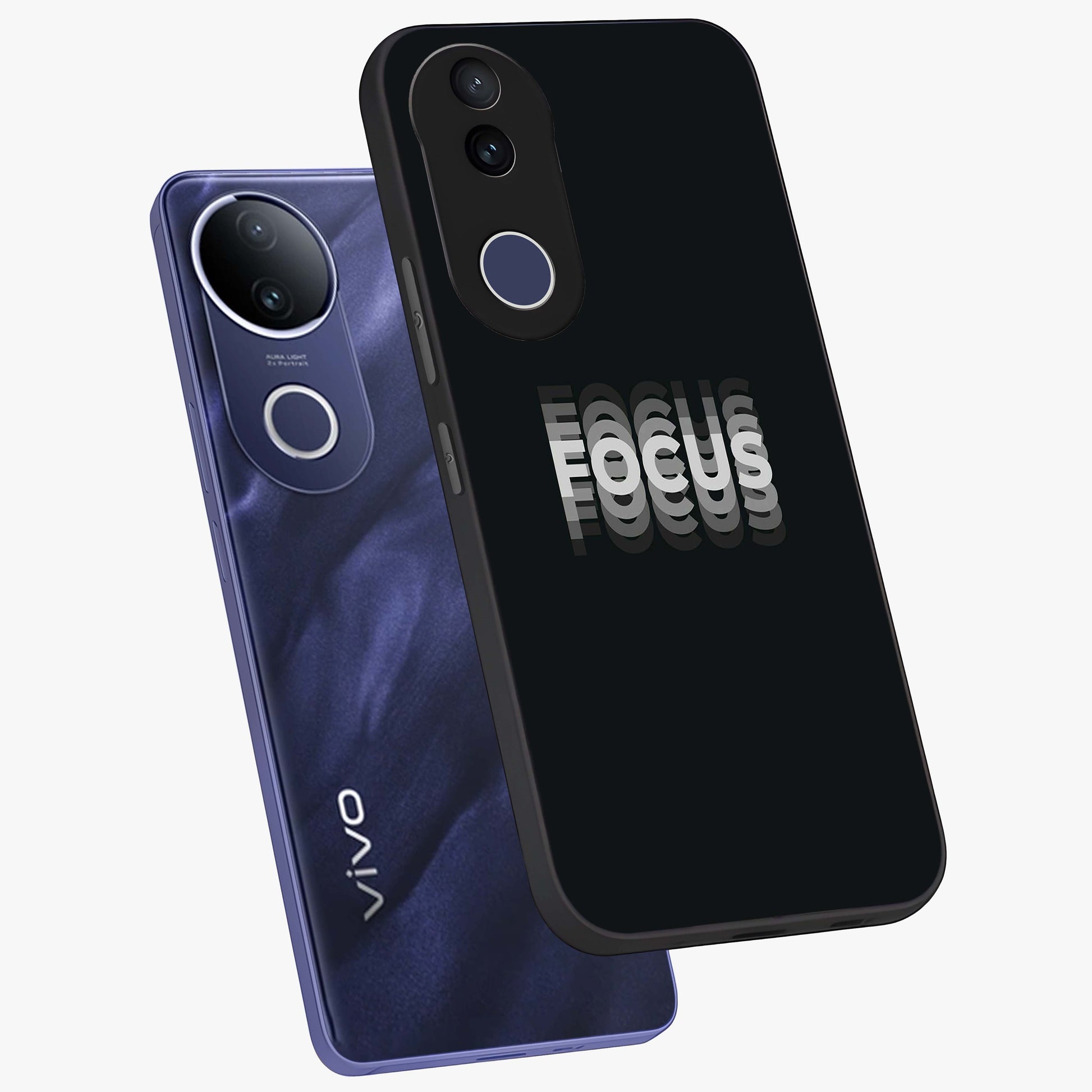 Focus Mode On Glass Case displayed in angled mockup highlighting clean minimal text artwork with modern aesthetic style.