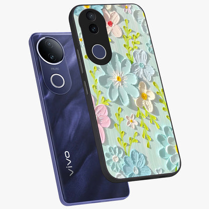Frosted Petal Garden Glass Case displayed in angled mockup highlighting delicate flower petal design with calm garden aesthetic.