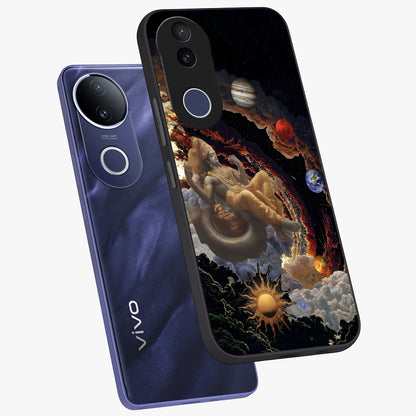 Galactic Divine God Glass Case displayed in angled mockup highlighting powerful celestial deity illustration with galactic aesthetic.