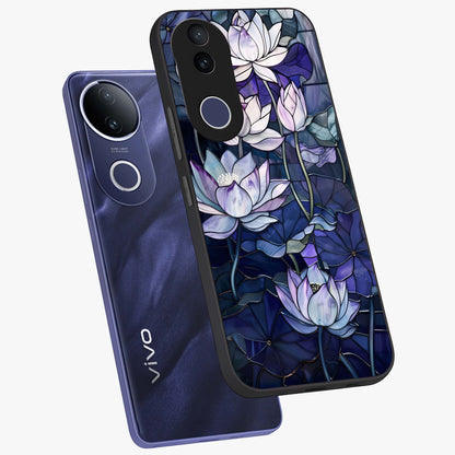 Gloss Petal Rush Glass Case displayed in angled mockup highlighting vibrant petal design with elegant floral aesthetic.