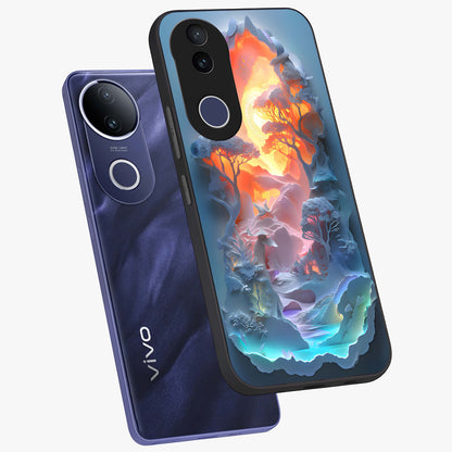 Glow Forest Portal Glass Case displayed in angled mockup highlighting mystical forest design with magical glowing aesthetic.