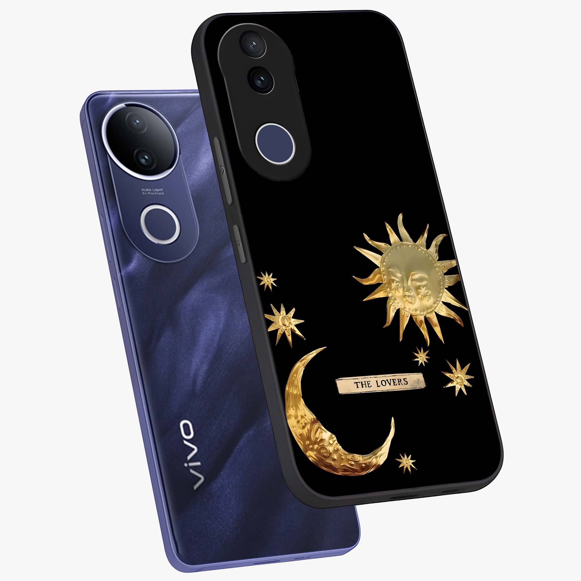 Gold Sun Blush Glass Case displayed in angled mockup highlighting radiant sun design with warm golden aesthetic.