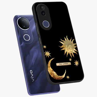 Gold Sun Blush Glass Case displayed in angled mockup highlighting radiant sun design with warm golden aesthetic.