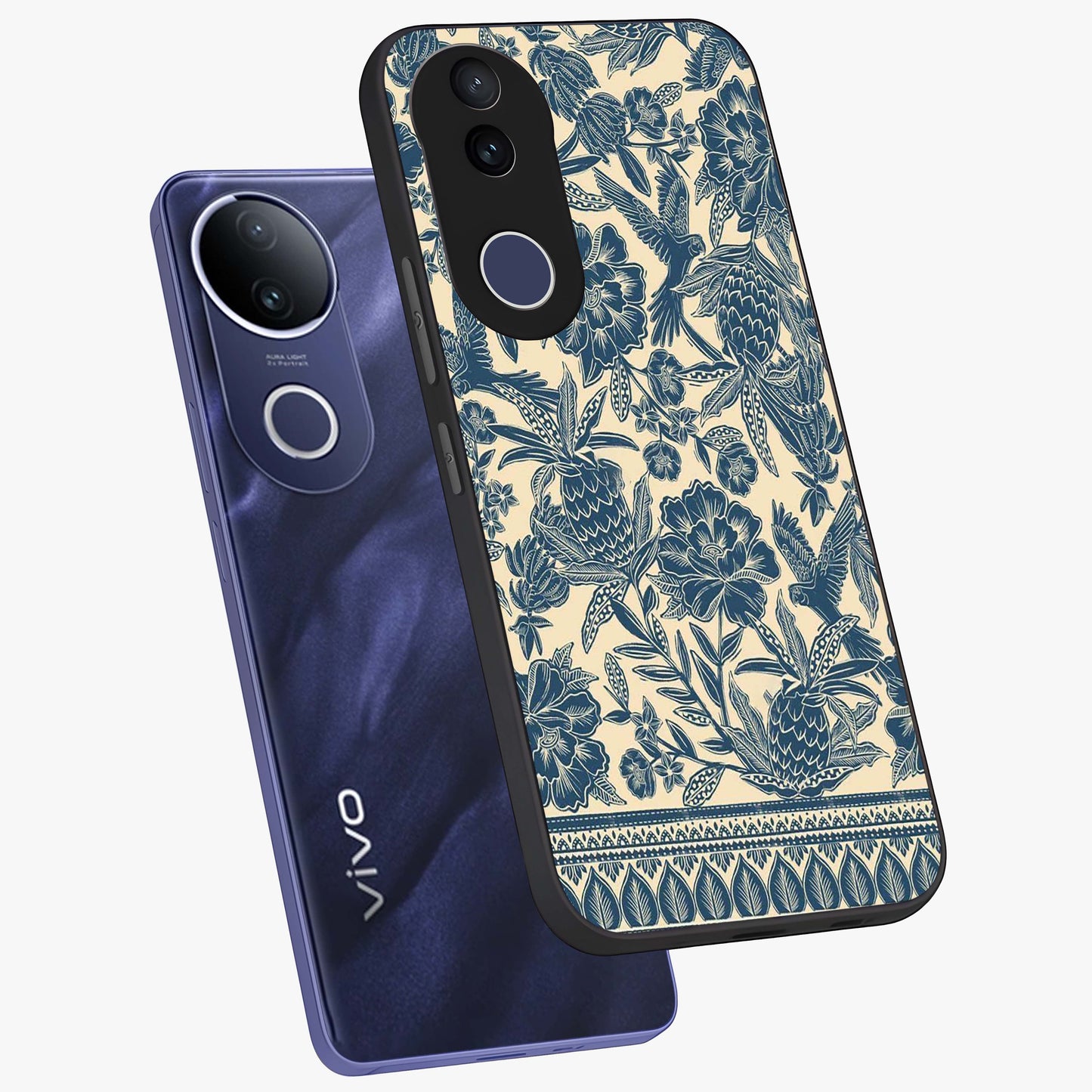 Heirloom Wild Bloom Glass Case displayed in angled mockup highlighting botanical bloom design with classic aesthetic style.