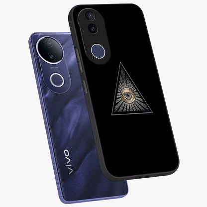Illuminati Evil Glass Case displayed in angled mockup highlighting dark occult inspired design with bold aesthetic style.