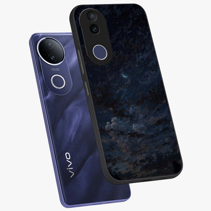 Lunar Veil Silence Glass Case displayed in angled mockup highlighting soft lunar design with peaceful celestial aesthetic.