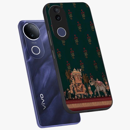 Macmerise Glass Case displayed in angled mockup highlighting trendy graphic design with sleek aesthetic style.