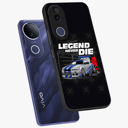 Midnight Racing Legacy Glass Case displayed in angled mockup highlighting dynamic automotive design with bold midnight aesthetic.