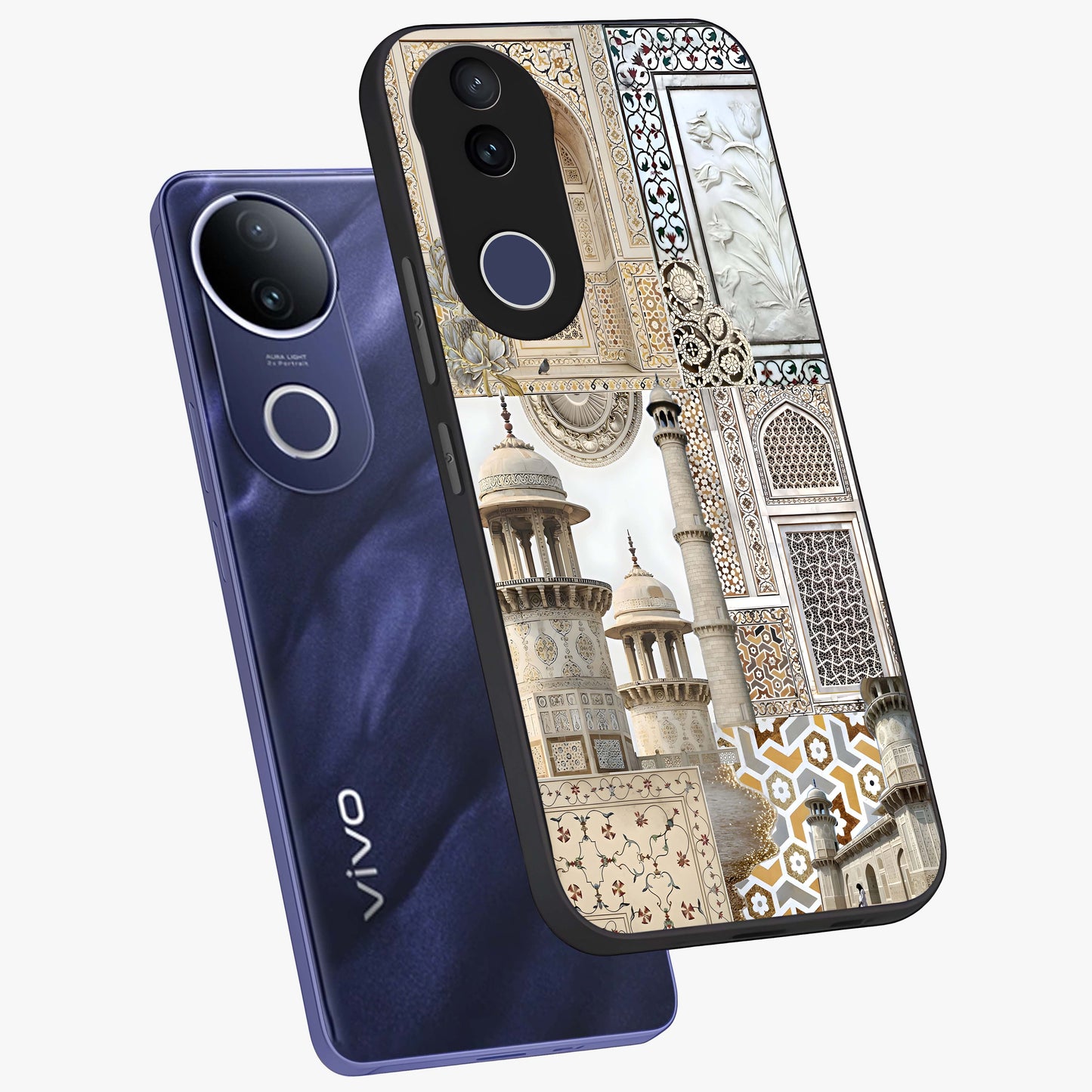 Mughal Marble Legacy Glass Case displayed in angled mockup highlighting elegant heritage marble artwork with royal aesthetic.