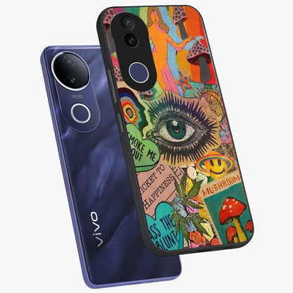 Mystic Eye Wonderland Glass Case displayed in angled mockup highlighting magical eye illustration with dreamy aesthetic.