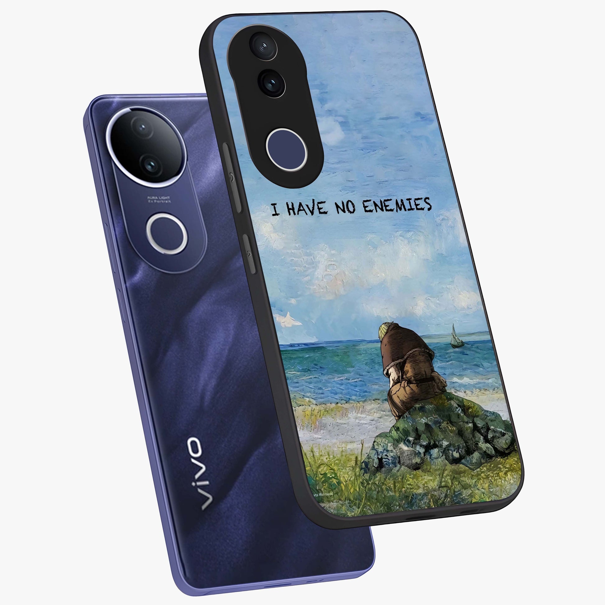 Peace Beyond War Glass Case displayed in angled mockup highlighting meaningful message design with artistic aesthetic style.