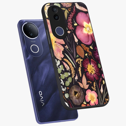 Petal Dream Tapestry Glass Case displayed in angled mockup highlighting decorative petal pattern with elegant botanical aesthetic.