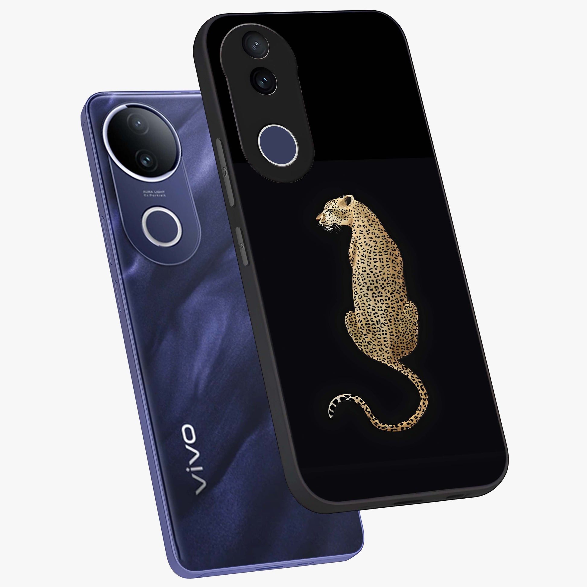 Regal Leopard Glass Case displayed in angled mockup highlighting powerful animal illustration with stylish wild aesthetic.
