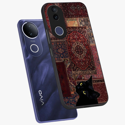 Regal Magic Cat Apple Glass Case displayed in angled mockup highlighting whimsical feline design with fantasy aesthetic.