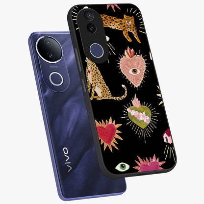 Sacred Jungle Heart Glass Case displayed in angled mockup highlighting lush tropical design with natural aesthetic style.