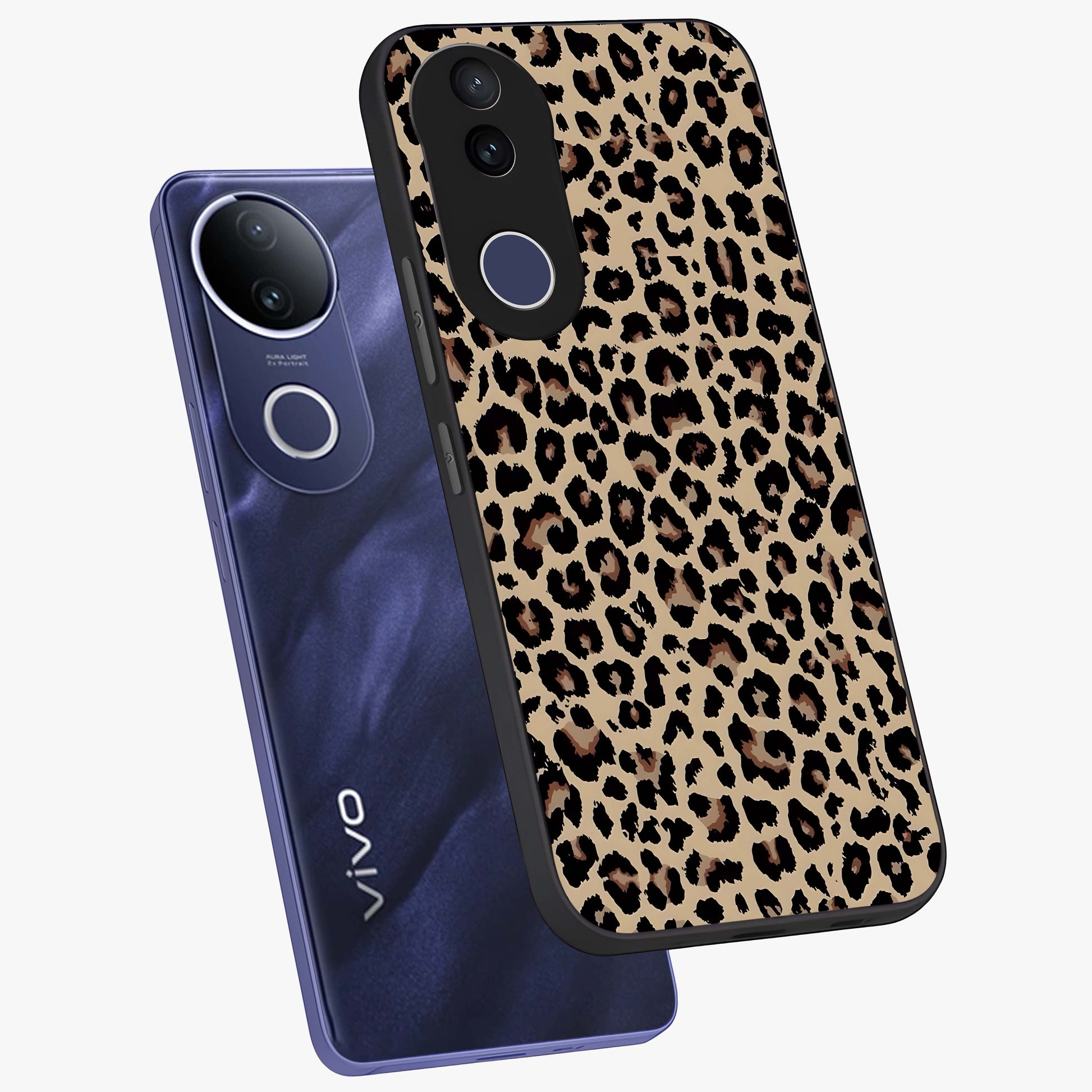 Savage Chic Pattern Glass Case displayed in angled mockup highlighting bold fashion inspired design with chic aesthetic.