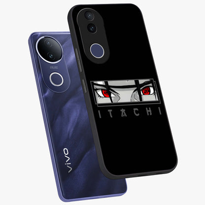 Scarlet Gaze Dominance Glass Case displayed in angled mockup highlighting intense visual design with bold scarlet aesthetic.