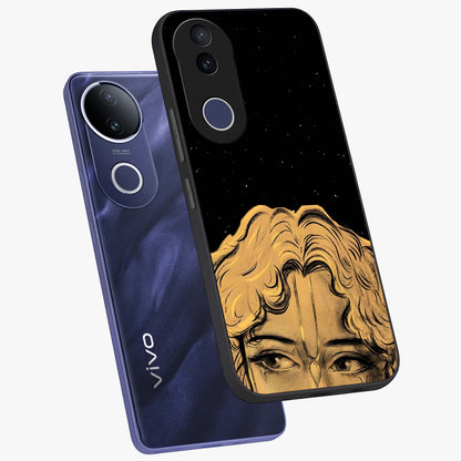 Shri Krishna Art Glass Case displayed in angled mockup highlighting spiritual Krishna illustration with divine aesthetic.