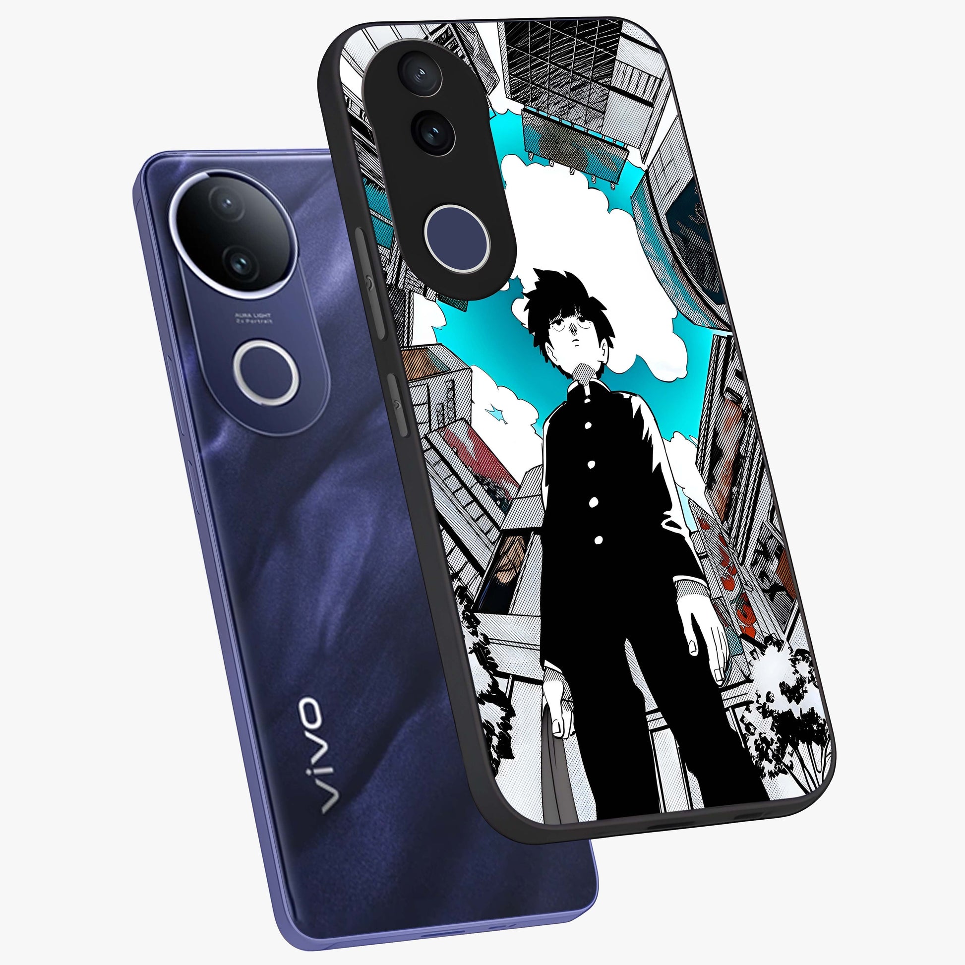 Silent Psychic Awakening Glass Case displayed in angled mockup highlighting spiritual awakening design with cosmic aesthetic.