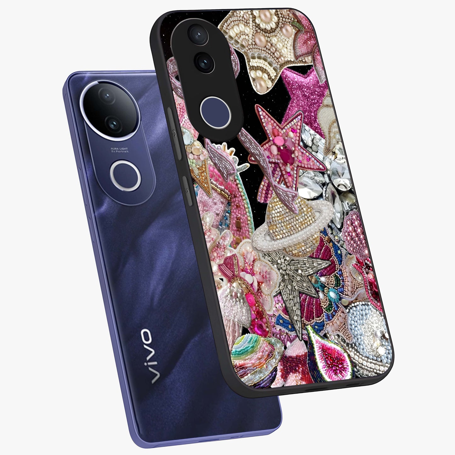 Starlit Jewel Dream Glass Case displayed in angled mockup highlighting glowing celestial jewel design with dreamy aesthetic.