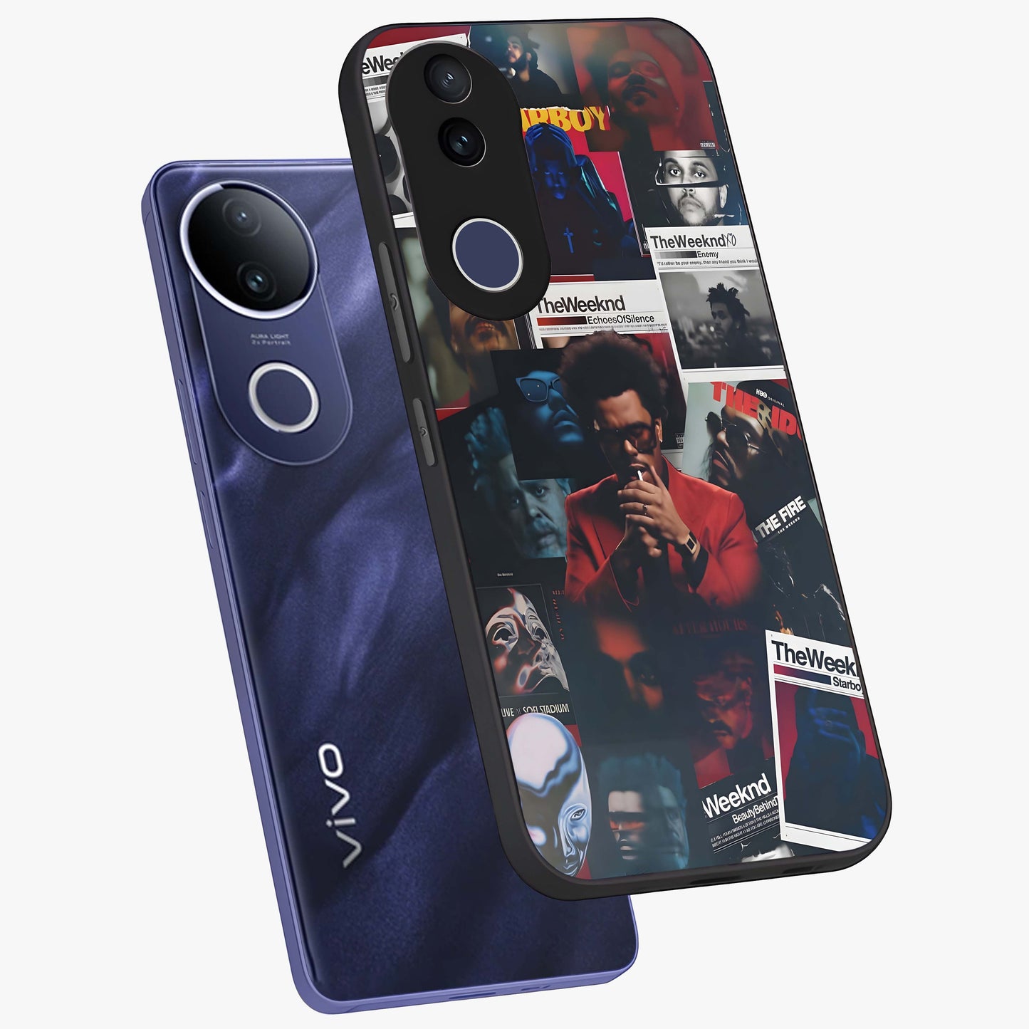 The Weeknd Glass Case displayed in angled mockup highlighting stylish pop culture inspired design with modern aesthetic.