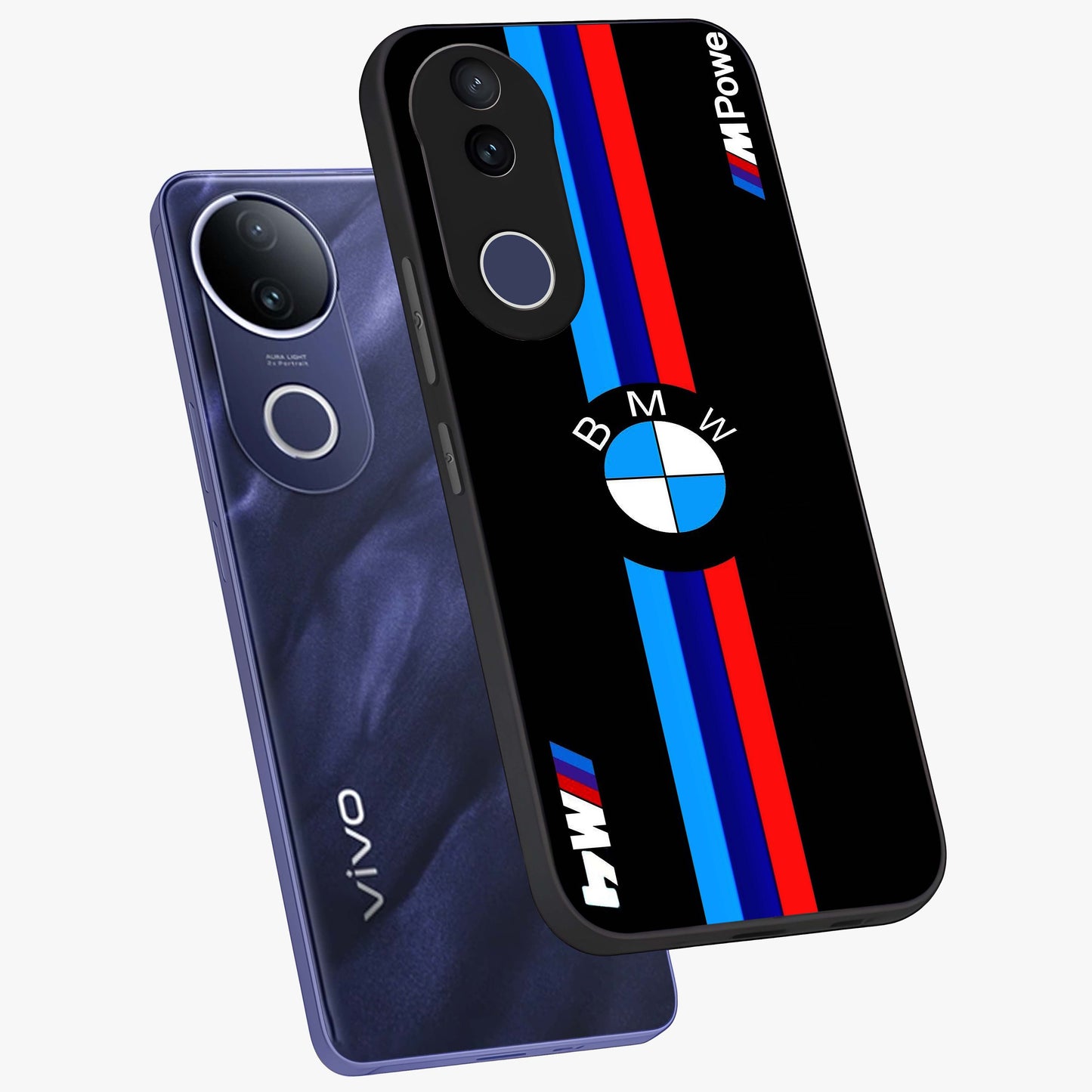 Turbo BMW Beast Glass Case displayed in angled mockup highlighting sleek racing car design with bold automotive aesthetic.