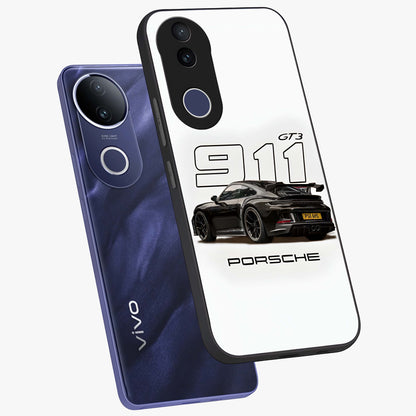 Turbo Legacy Icon Glass Case displayed in angled mockup highlighting dynamic automotive design with performance aesthetic.