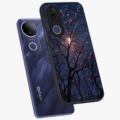 Twilight Sakura Serenade Glass Case displayed in angled mockup highlighting delicate sakura flower design with dreamy aesthetic.
