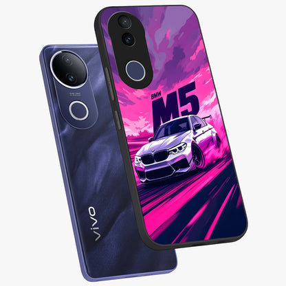 Velocity Drift Pulse Glass Case displayed in angled mockup highlighting dynamic drift design with sporty automotive aesthetic.