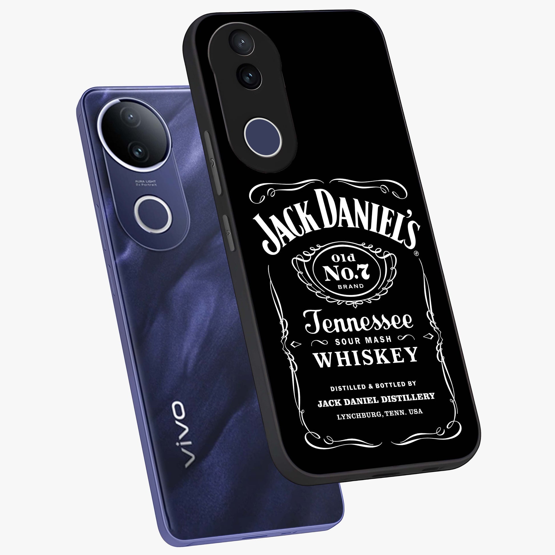 Vintage Whiskey Heritage Glass Case displayed in angled mockup highlighting retro beverage themed design with heritage aesthetic.