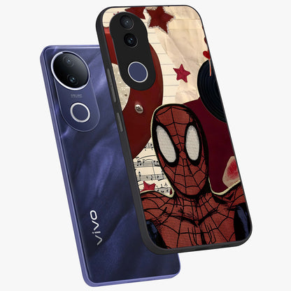 Web Warrior Vibes Glass Case displayed in angled mockup highlighting dynamic web design with comic style aesthetic.