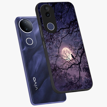 Whispering Moon Silence Glass Case displayed in angled mockup highlighting calm lunar design with dreamy night aesthetic.