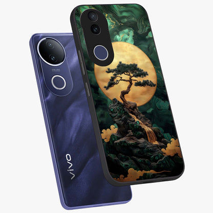 Zen Moon Rise Glass Case displayed in angled mockup highlighting peaceful lunar design with zen aesthetic style.