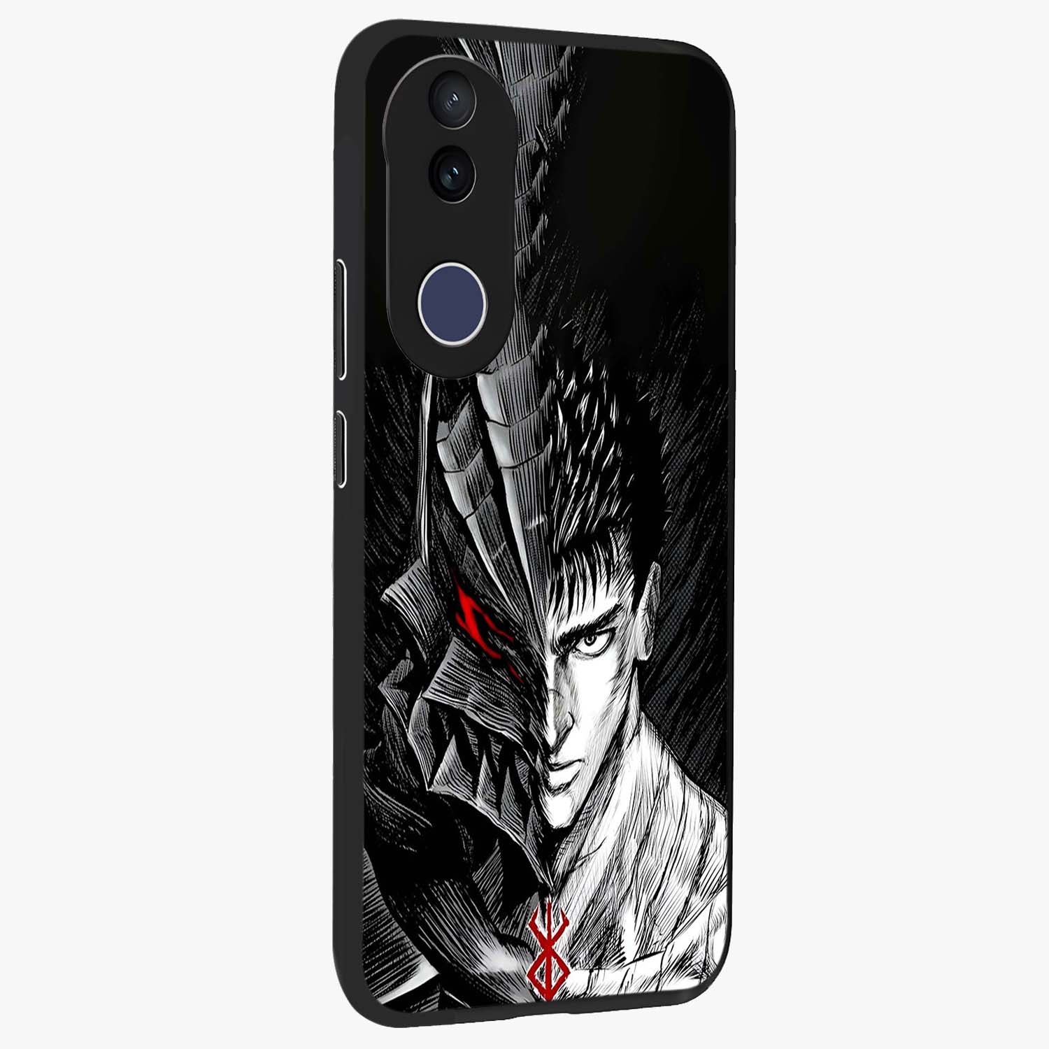 Berserker Blood Oath Glass Case upright view showcasing intense warrior aesthetic with dramatic artistic style.