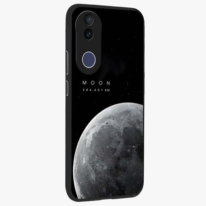 Cosmic Moon Glow Glass Case upright view showcasing luminous moon illustration with dreamy cosmic style.