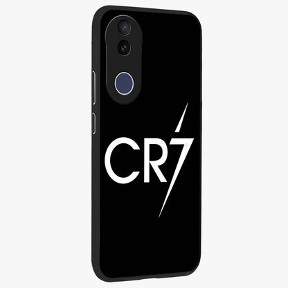 Cr7 Elite Strike Glass Case upright view showcasing energetic football inspired design with modern sports aesthetic.