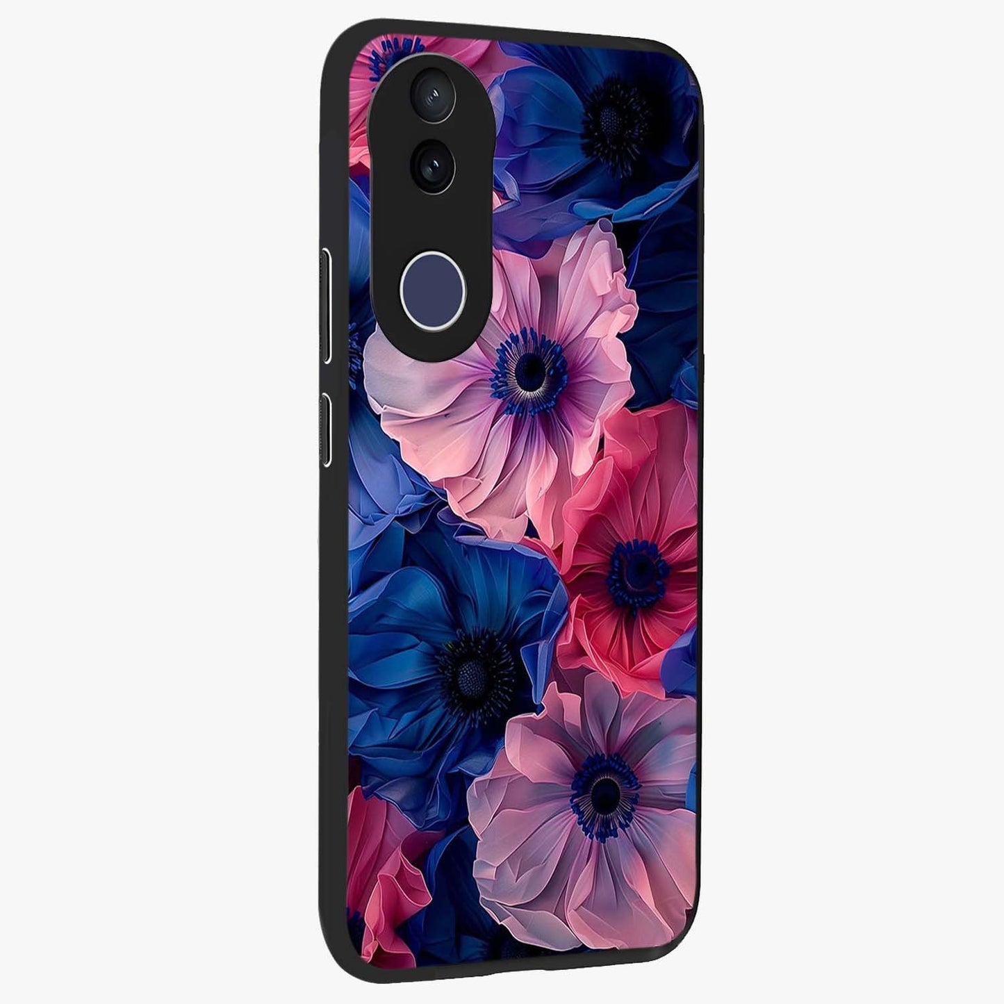 Flower Paper Art Pattern Glass Case upright view showcasing decorative paper floral artwork with creative craft style.