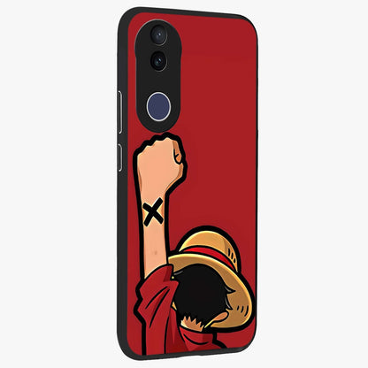 Luffy X Spirit Glass Case upright view showcasing striking anime artwork with adventurous character theme.
