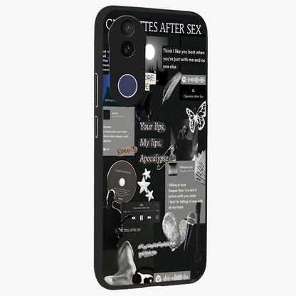 Midnight Love Echo Glass Case upright view showcasing expressive romantic artwork with dreamy midnight theme.