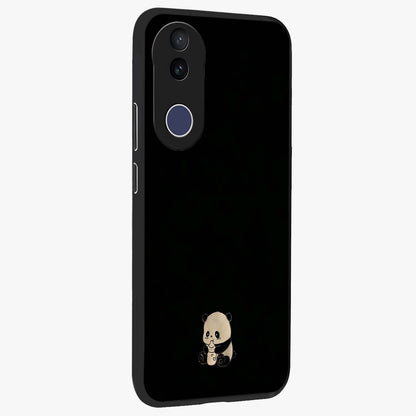 Midnight Panda Love Glass Case upright view showcasing charming panda artwork with playful romantic theme.