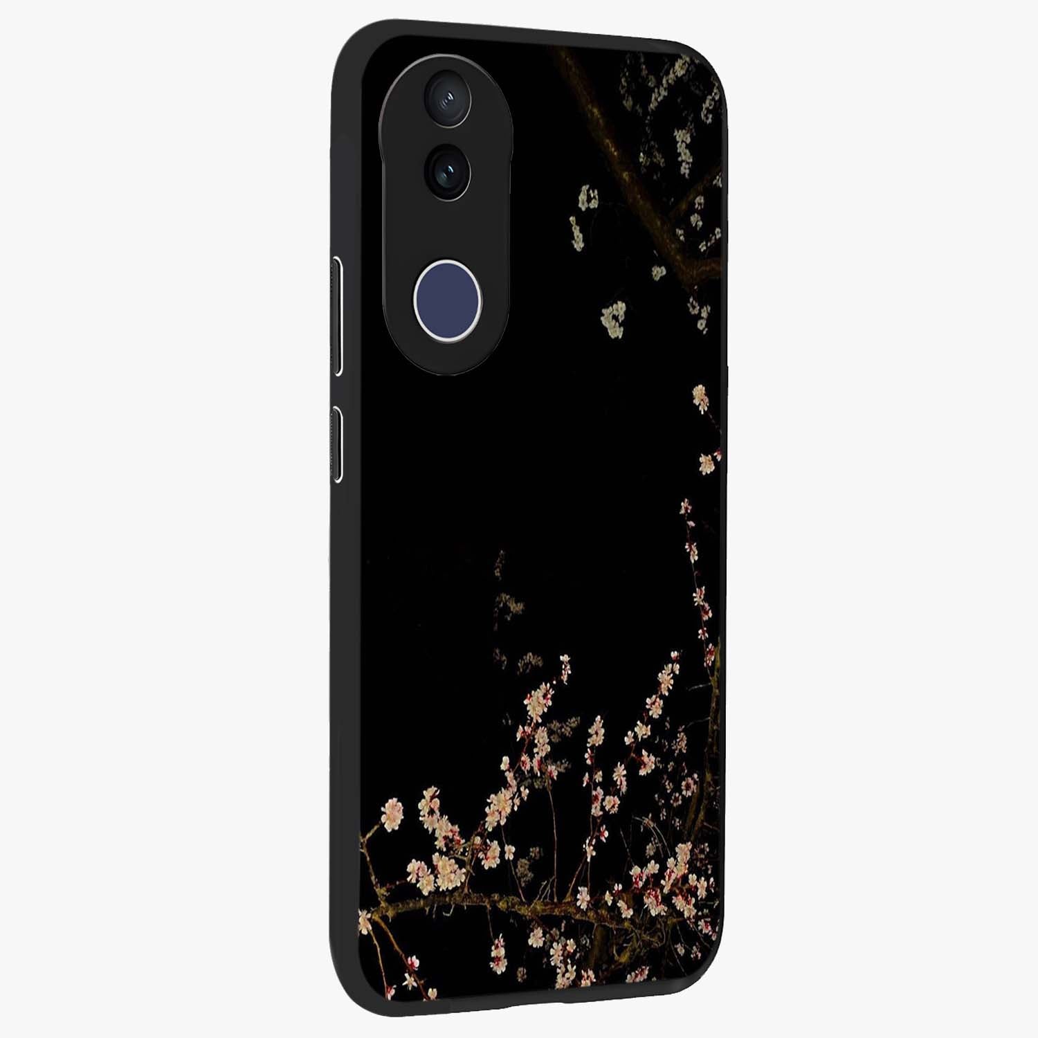 Petal Moon Light With Custom Name Glass Case upright view showcasing elegant floral moon artwork with personalized aesthetic.