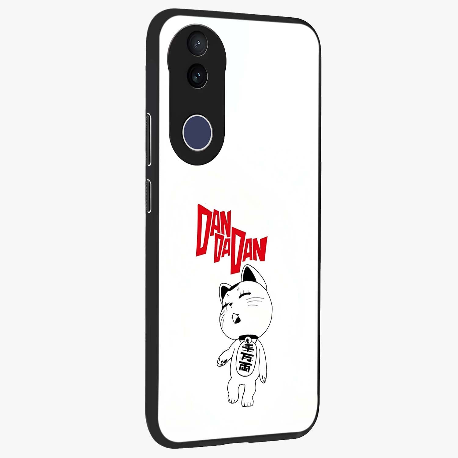 Playful Spirit Charm Glass Case upright view showcasing vibrant charm artwork with fun artistic theme.
