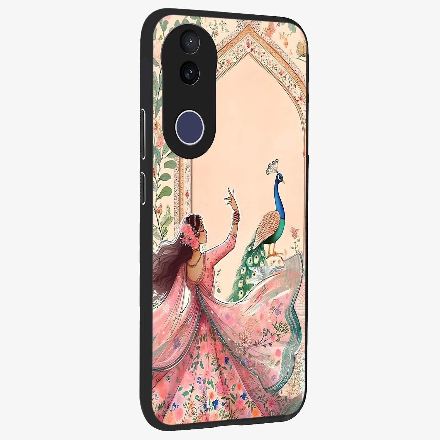 Royal Grace Muse Glass Case upright view showcasing stylish artistic artwork with sophisticated royal theme.
