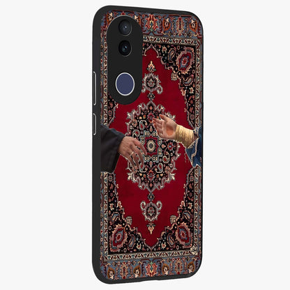 Royal Touch Reach Glass Case upright view showcasing stylish royal inspired artwork with graceful theme.