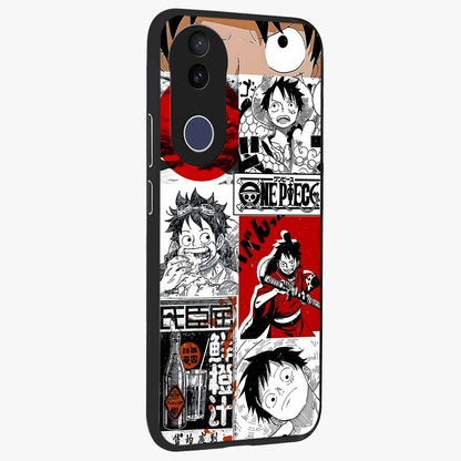Strawhat Chaos Panels Glass Case upright view showcasing energetic anime artwork with bold adventure theme.