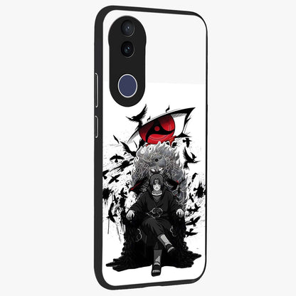 Uchiha Shadow Throne Glass Case upright view showcasing magical underwater galaxy artwork with vibrant cosmic theme.