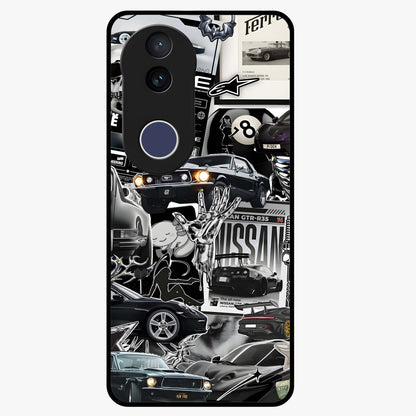 Aesthetic Dark Love Glass Case showing flat back view with dark romantic artwork and glossy glass finish.
